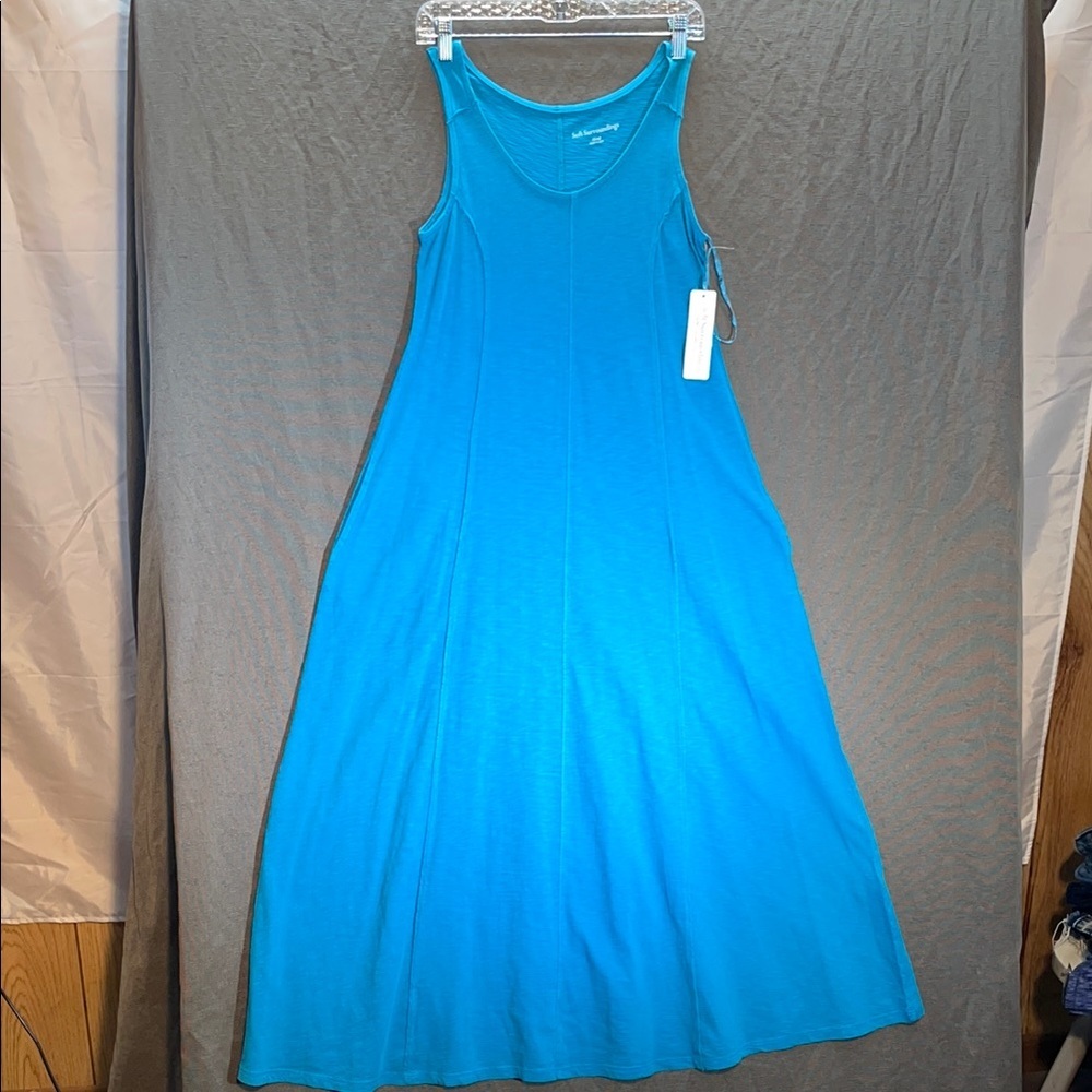 Soft Surroundings Blue Halter Pleated Sundress